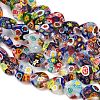 Handmade Millefiori Glass Heart Bead Strands LK-P017-14-2