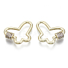 Brass Micro Pave Cubic Zirconia Screw Carabiner Lock Charms KK-R136-071E-NF-2