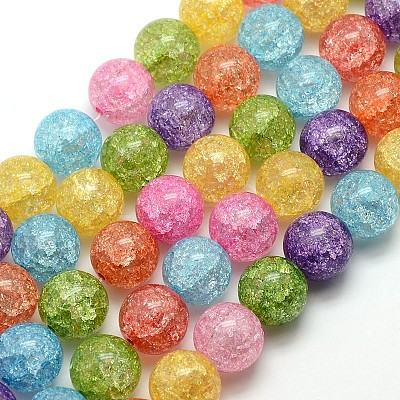 Synthetic Crackle Quartz Round Beads Strands G-L155-8mm-01-1