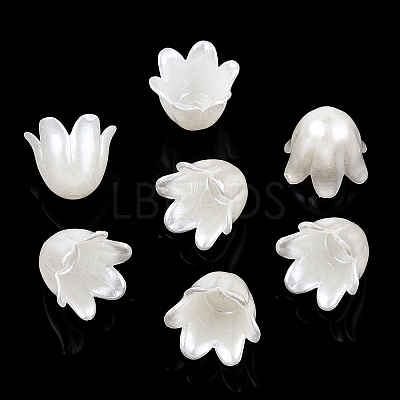 Spray Paint ABS Plastic Imitation Pearl Beads X-MACR-N013-001F-1