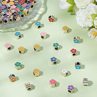 100Pcs UV Plating Acrylic European Beads OACR-HY0001-26-1
