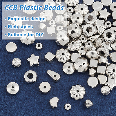 70PCS 14Style CCB Plastic Beads CCB-PH0001-25-1