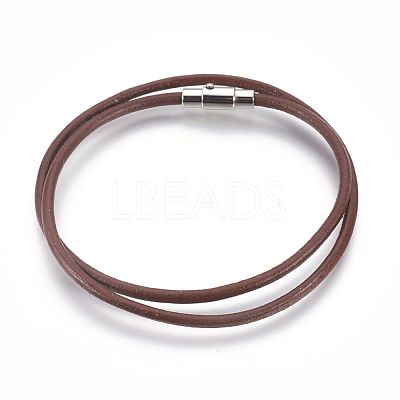 Leather Cord Wrap Bracelets/Necklace BJEW-JB03920-M-1