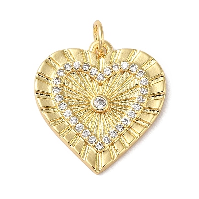 Rack Plating Brass & Cubic Zirconia Pendants KK-L216-053G-1