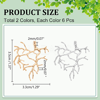 12Pcs 2 Colors Brass Pendants FIND-NB0005-27-1