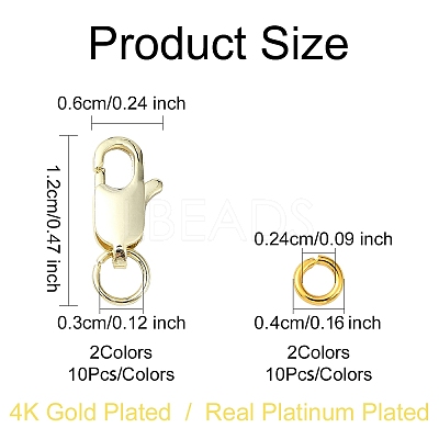 Brass Lobster Claw Clasps DIY-YW0009-37G-1