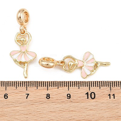 Alloy Enamel European Dangle Charms AL-CBAC2D3-18G-1