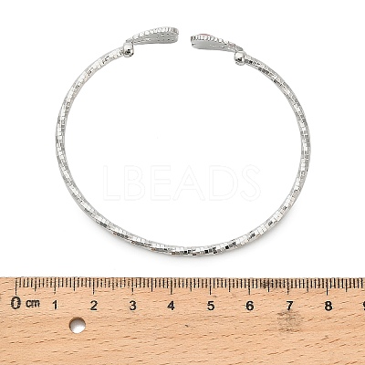 Brass Micro Pave Clear Cubic Zirconia Cuff Bangles for Women LS-BJEW-B145-08G-03-1