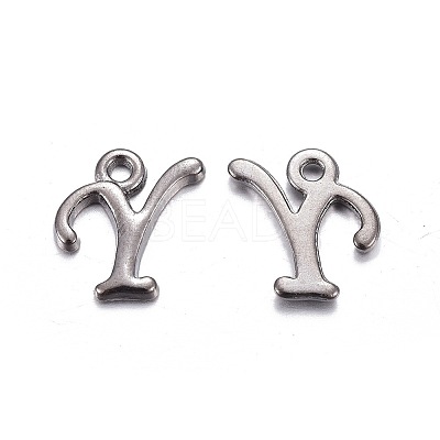 Gunmetal Plated Alloy Letter Pendants LS-PALLOY-J718-01B-Y-1