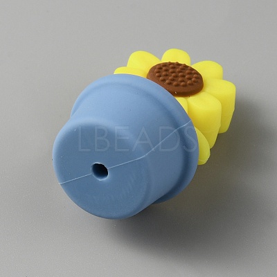 Sunflower Silicone Beads SIL-WH0008-40H-1