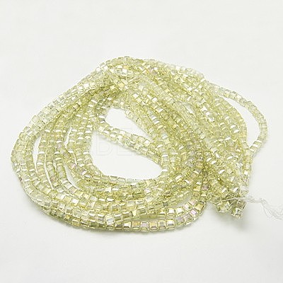Electroplate Glass Beads Strands EGLA-D018-6x6mm-70-1