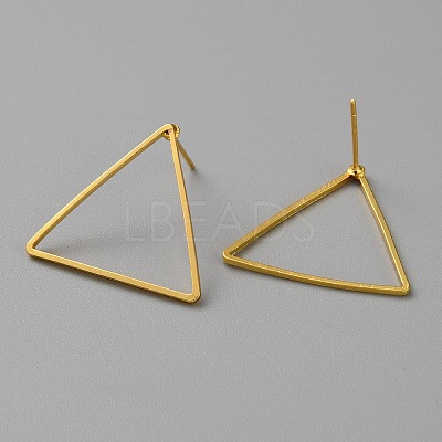 Golden Brass Hollow Geometry Stud Earrings EJEW-WH0012-127B-1