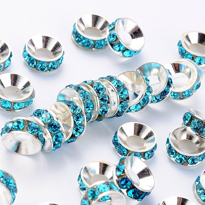 Brass Rhinestone Spacer Beads X-RB-A020-9mm-03S-1