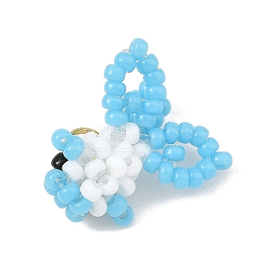 MIYUKI Round Glass Seed Beads Glass Pendants PALLOY-MZ01451-02-1