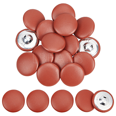 30Pcs Imitation Leather Snap Bottons BUTT-NB0001-90F-1