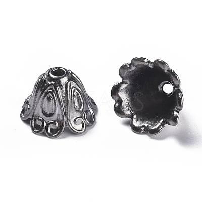 Tibetan Style Alloy Bead Caps TIBEB-EA9700YKG-B-FF-1