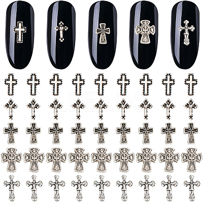 100Pcs 5 Style Zinc Alloy Cabochons MRMJ-CP0001-20-1
