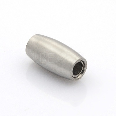 Tarnish Resistant 304 Stainless Steel Matte Surface Magnetic Clasps with Glue-in Ends STAS-O042-C-23-1