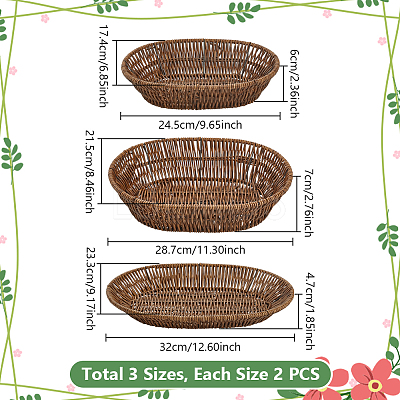 6Pcs 3 Styles Plastic Display Trays ODIS-WA0001-08-1