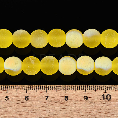 Frosted Transparent Glass Beads Strands LS-GLAA-T032-T10mm-MBB11-1