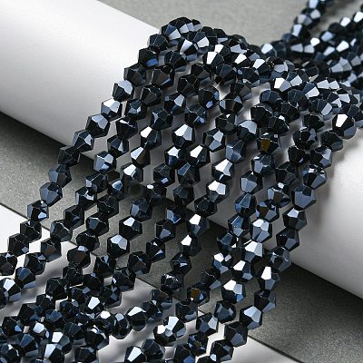 Opaque Solid Color Electroplate Glass Beads Strands EGLA-A039-P3mm-A17-1