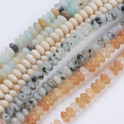 Natural & Synthetic Mixed Stone Beads Strands G-P354-M-4x2mm-1