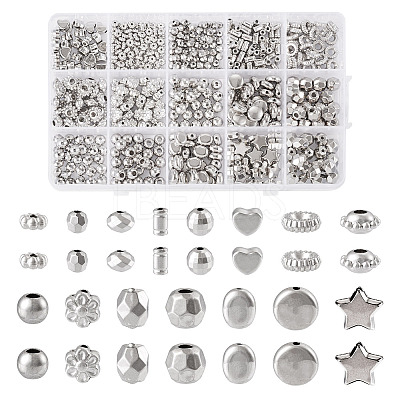 585Pcs 15 Styles CCB Plastic Beads CCB-TA0001-04-1