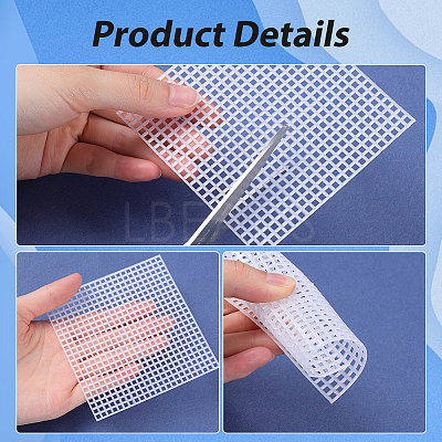 20Pcs 2 Colors Square Plastic Mesh Canvas Sheets DIY-GF0009-67-1