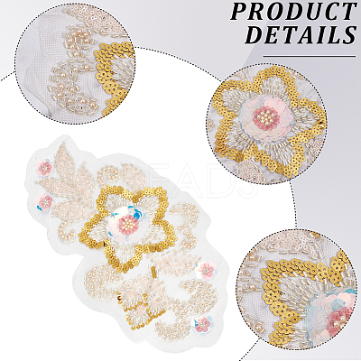 3D Flower Polyester Embroidery Sew on Appliques DIY-WH20010-36-1