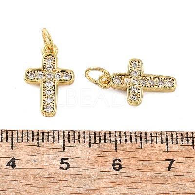 Brass Micro Pave Cubic Zirconia Pendants KK-C092-21C-G-1
