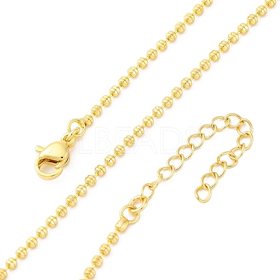 Brass Rondelle Link Chain Necklaces for Women X-NJEW-K282-04G-1