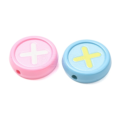 Two Tone Baking Paint Acrylic Beads AC-CBA46F7-02-1
