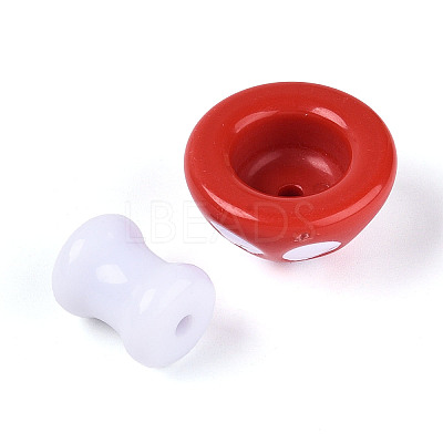 2Pcs Opaque Acrylic Enamel Beads MACR-N018-15G-1