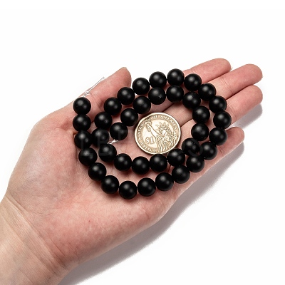 Natural Black Agate Beads Strands G-D543-10mm-1