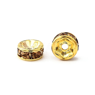 Brass Grade A Rhinestone Spacer Beads RSB036NF-05G-1