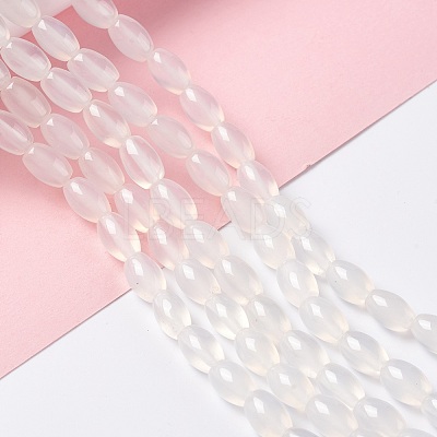 Natural White Agate Beads Strands G-C247-01A-1