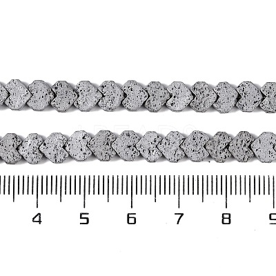 Electroplated Natural Lava Rock Beads Strands G-Q1009-G01-02G-1