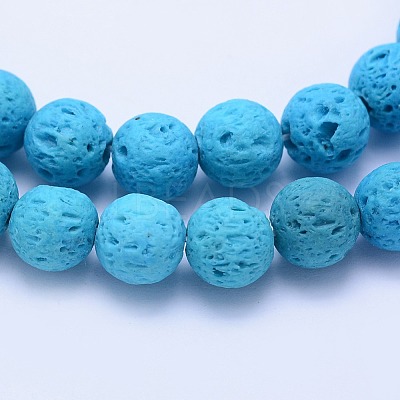Natural Lava Rock Beads Strands G-F531-6mm-G04-1