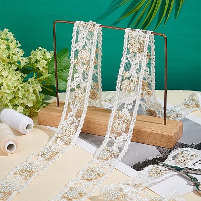 Flower Pattern Lace Embroidery Organza Trimming OCOR-FG0001-30-1