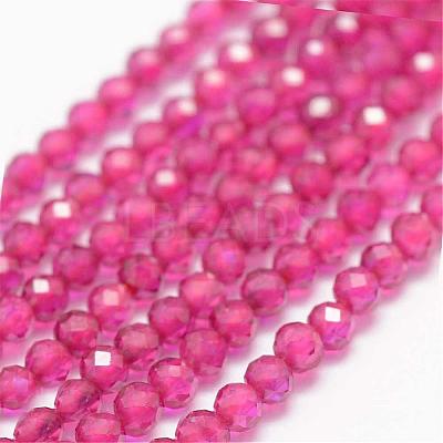 Glass Imitatoin Red Corundum Beads Strands G-K182-2mm-17-1