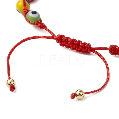 Adjustable Lanmpword Evil Eye Braided Bead Bracelet BJEW-JB11059-03-1