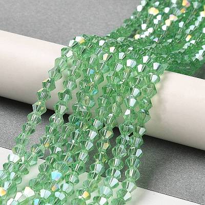 Transparent Electroplate Glass Beads Strands GLAA-F029-4mm-A24-1
