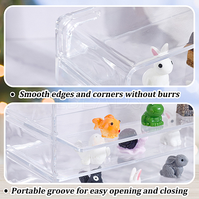 6 Grids Transparent Acrylic Minifigures Display Case with Detachable Dividers DIY-WH0430-530B-1
