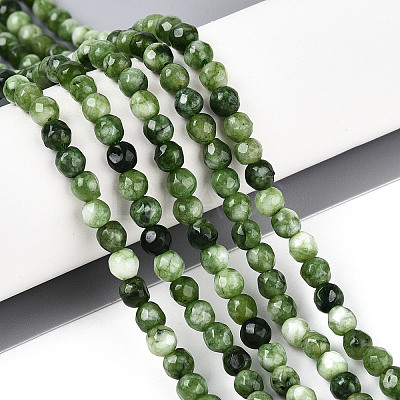 Dyed Natural White Jade Beads Strands X-G-T139-4mm-60-18-1