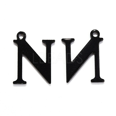 304 Stainless Steel Alphabet Charms STAS-H122-N-EB-1