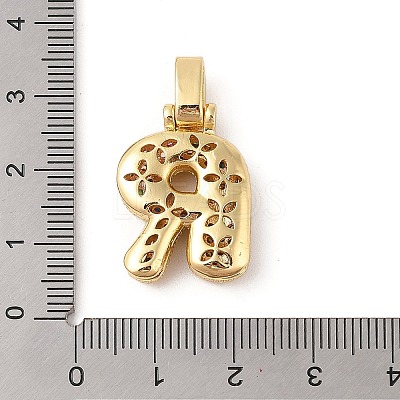 Brass Micro Pave Cubic Zirconia Pendants ZIRC-P121-01G-R-1