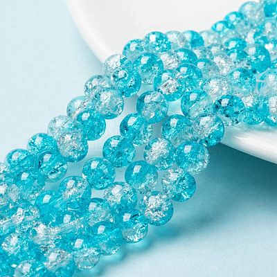 Baking Paint Crackle Glass Bead Strands CCG-S001-8mm-06-1