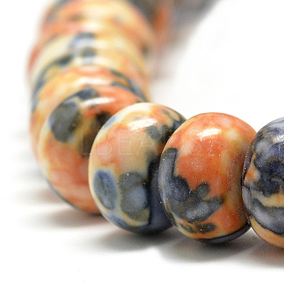 Synthetic Ocean White Jade Beads Strands G-S257-5x10mm-12-1