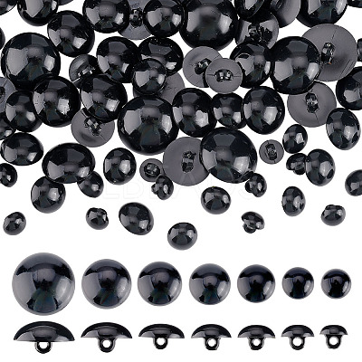 210Pcs 7 Style 1-Hole Plastic Buttons BUTT-AR0001-08-1