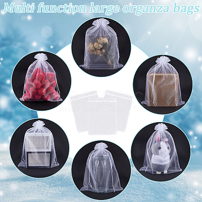 30pcs Large Organza Pouches Portable Shoes Bag Travel Storage Drawstring Bags OP-SP0001-03B-01-1